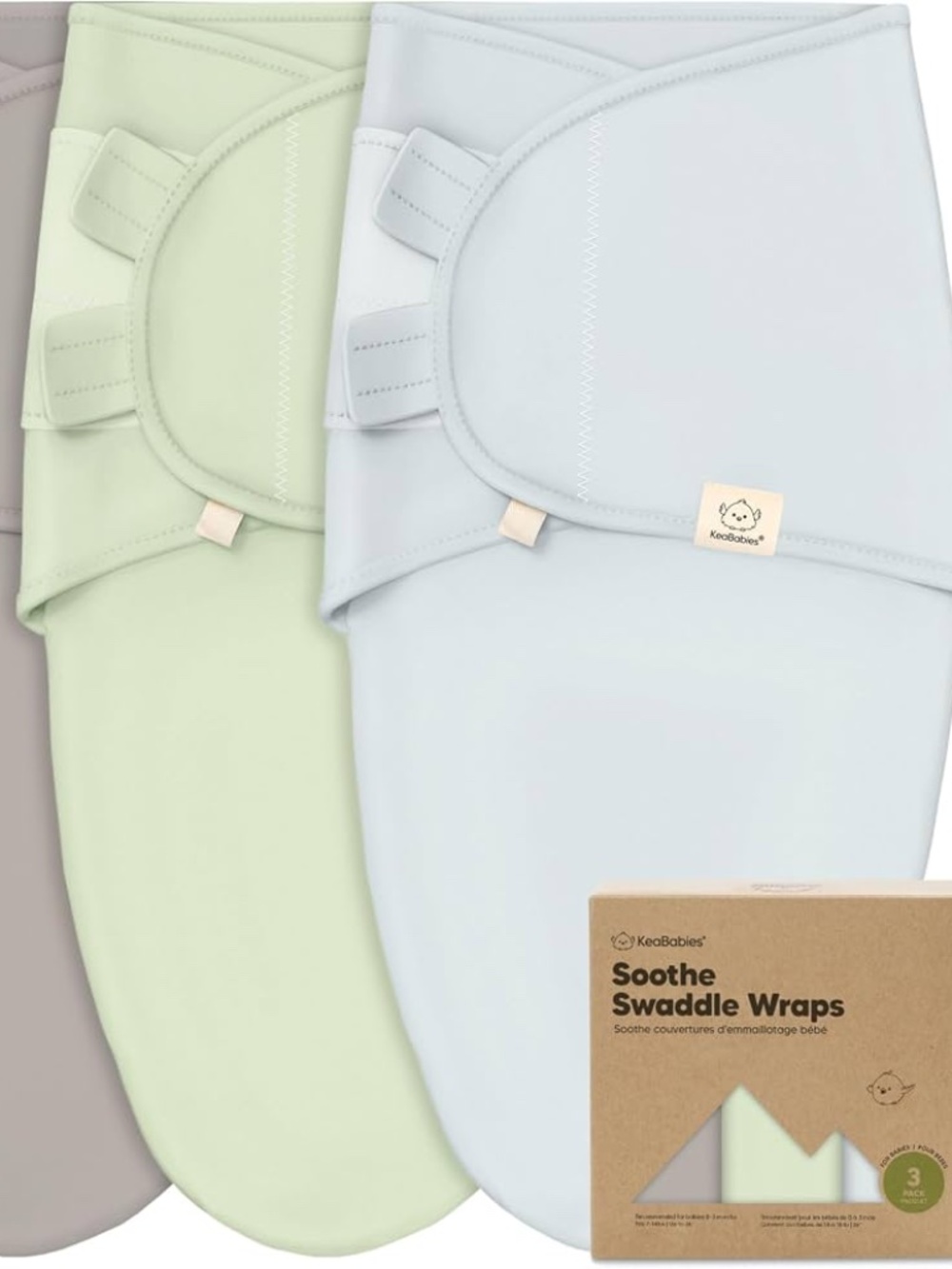 KeaBabies 3-Pack Organic Baby Swaddles